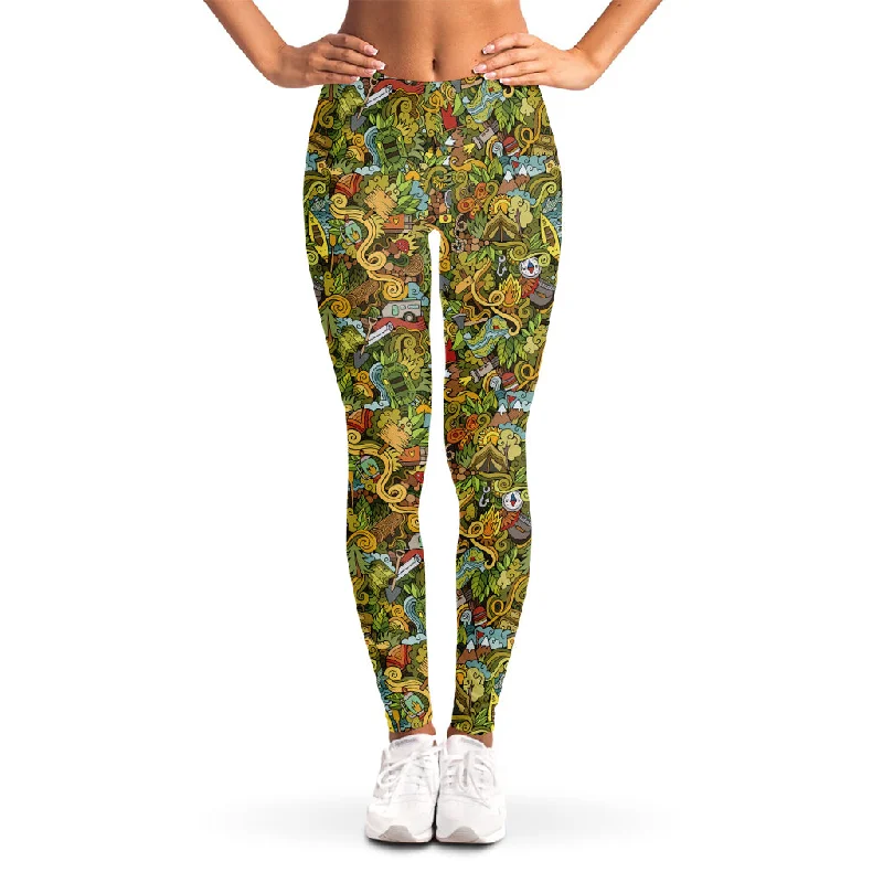 Get It Before It’s Gone Outdoor Camping Pattern Print Women's Leggings
