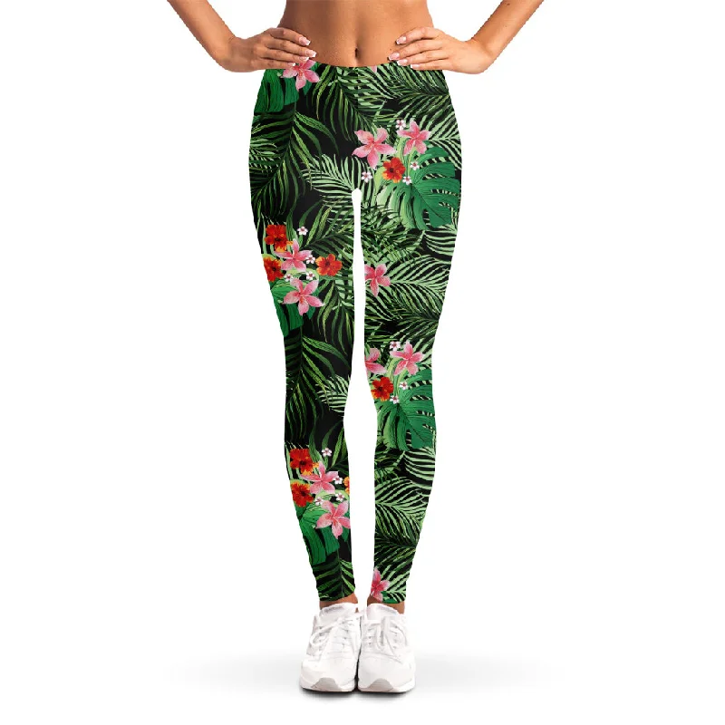 New Arrival Palm Hawaiian Tropical Pattern Print Women's Leggings