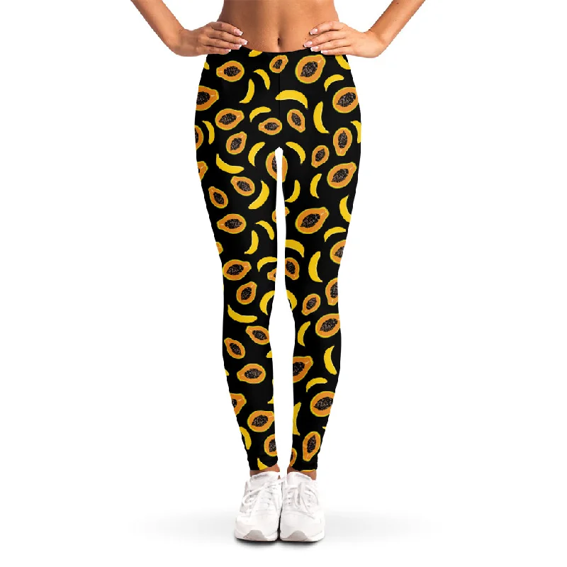 Weekend Deal Papaya And Banana Pattern Print Women's Leggings