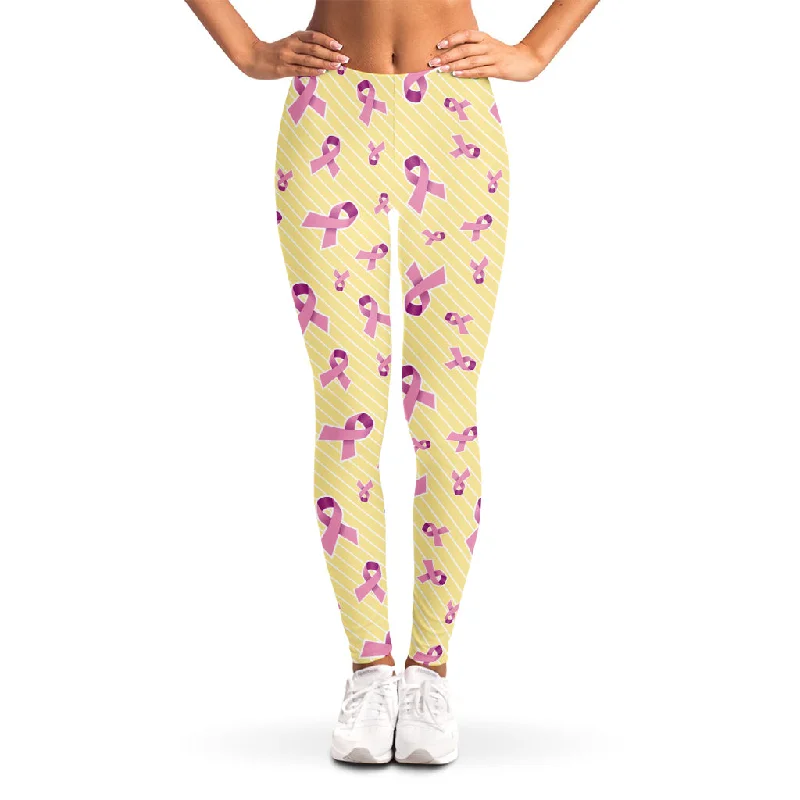 Final Markdown Pastel Breast Cancer Awareness Print Women's Leggings