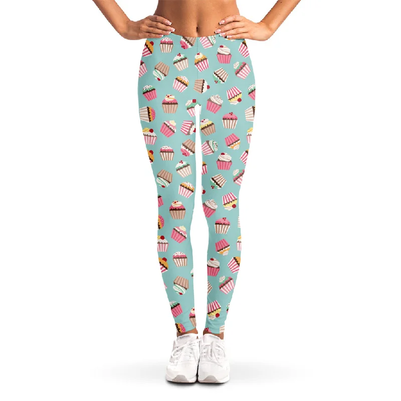 Markdowns Pastel Cupcake Pattern Print Women's Leggings