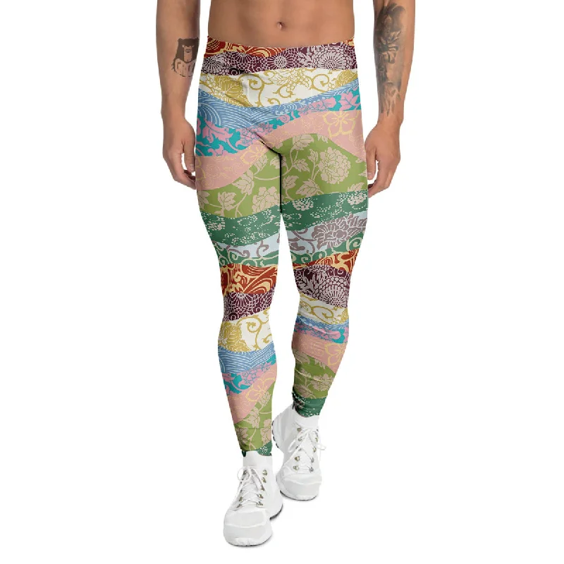 Buy More, Save More Pastel Japanese Fabric Traditional Print Pattern Men's Leggings