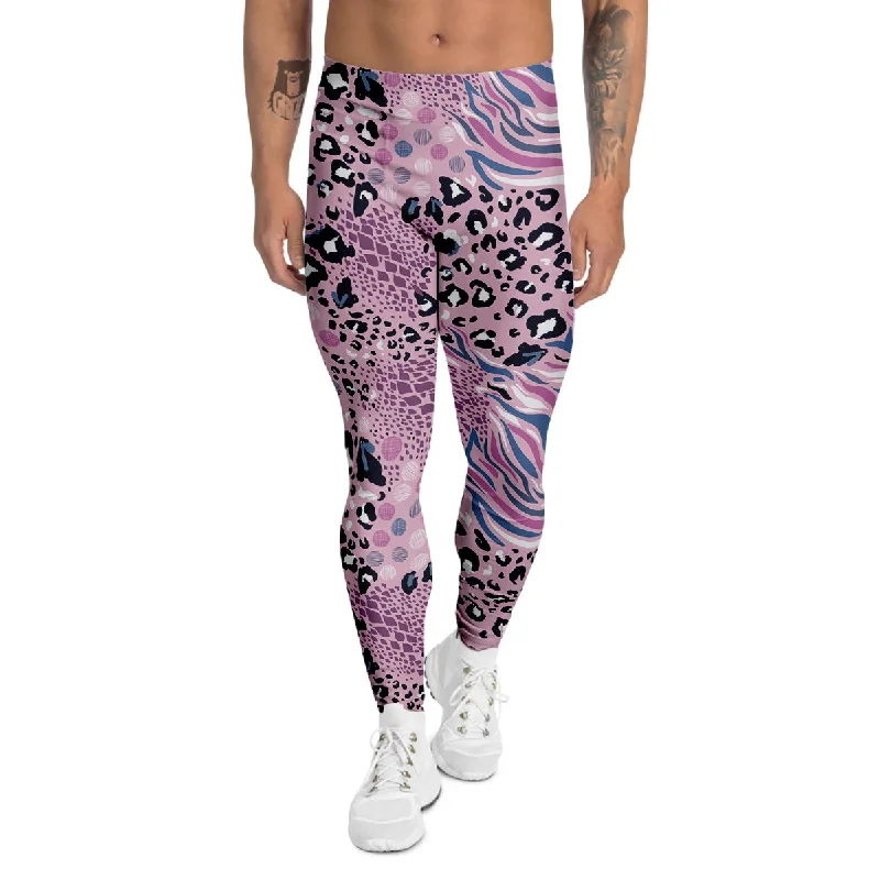 Weekend Special Pastel Mix Animal Skin Print Men's Leggings