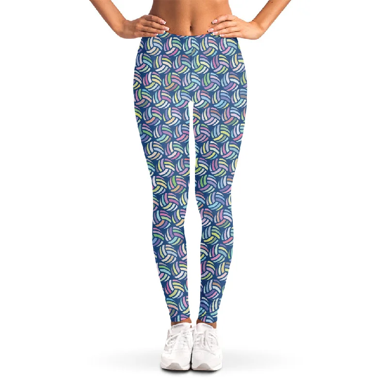 Daily Specials Pastel Volleyball Pattern Print Women's Leggings
