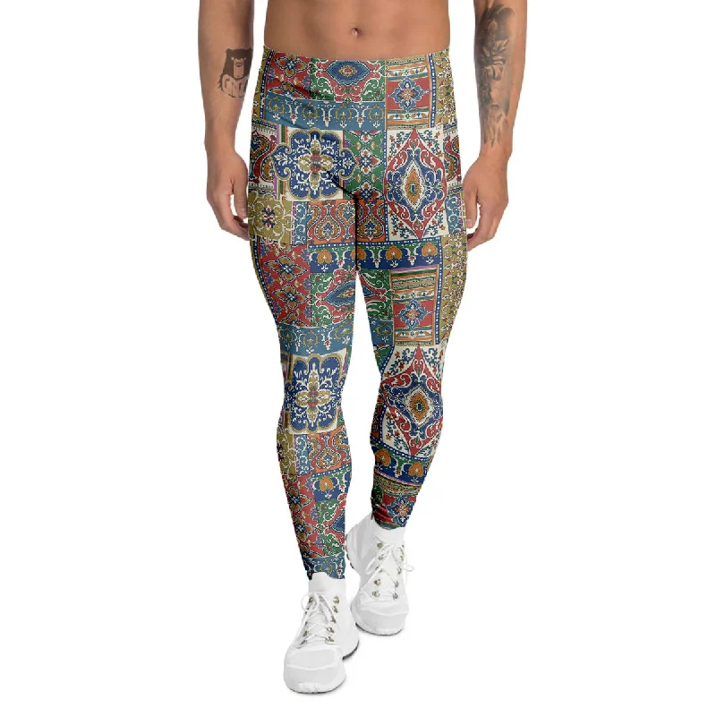Savings Galore Patchwork Damask Vintage Print Pattern Men's Leggings
