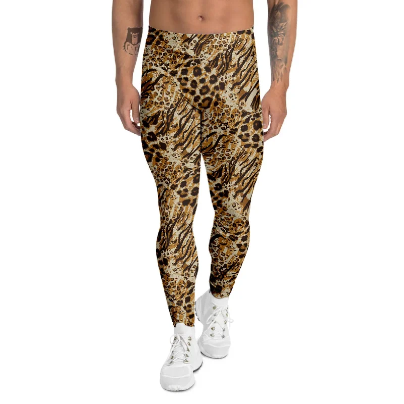 Fantastic Offers Patchwork Tiger Skin Print Pattern Men's Leggings