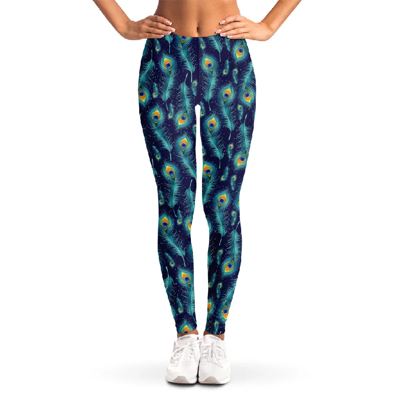 The Best Prices Peacock Feather Pattern Print Women's Leggings
