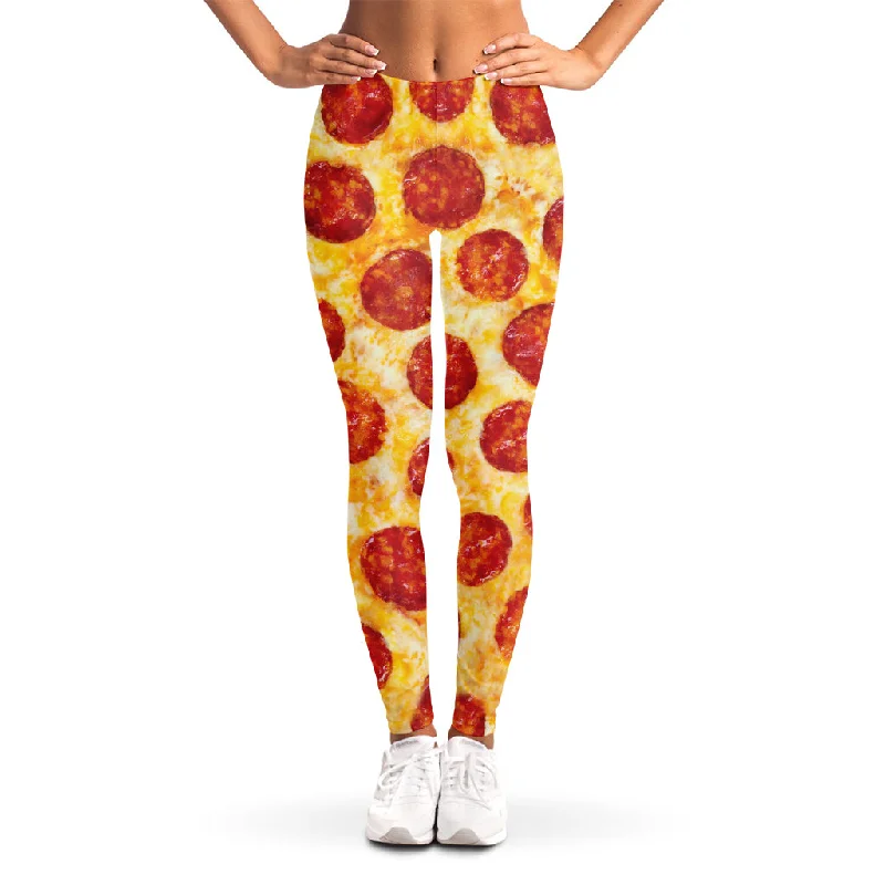 Hurry In Pepperoni Pizza Print Women's Leggings