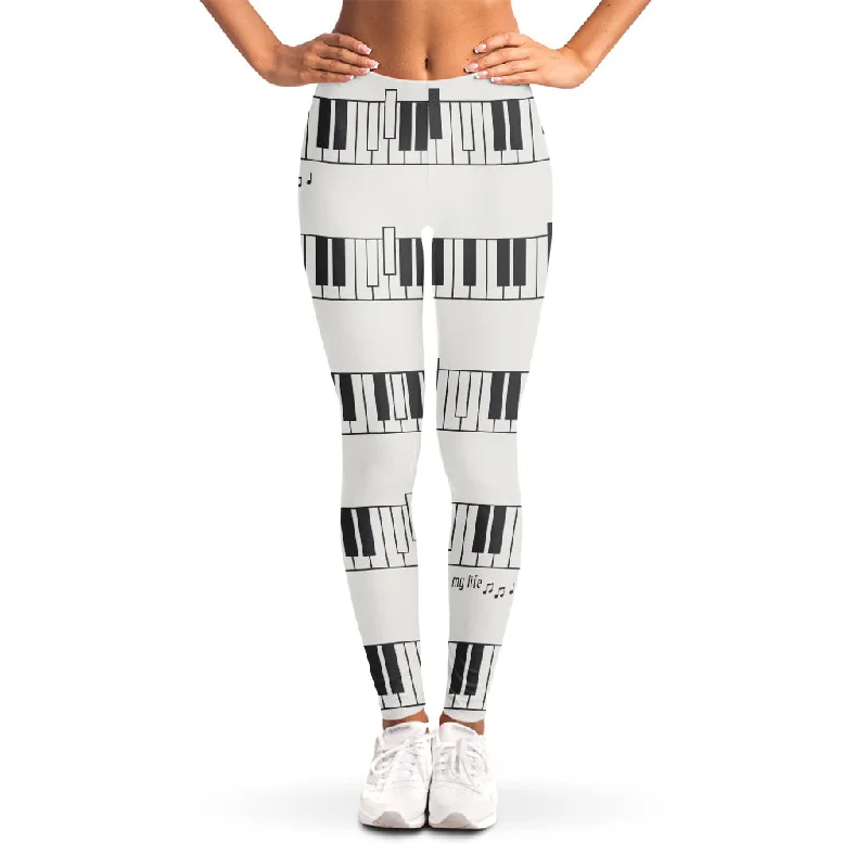 Act Fast Piano Pattern Print Women's Leggings