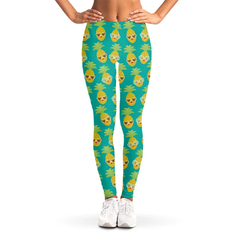 Price Drop Alert Pineapple Emoji Pattern Print Women's Leggings