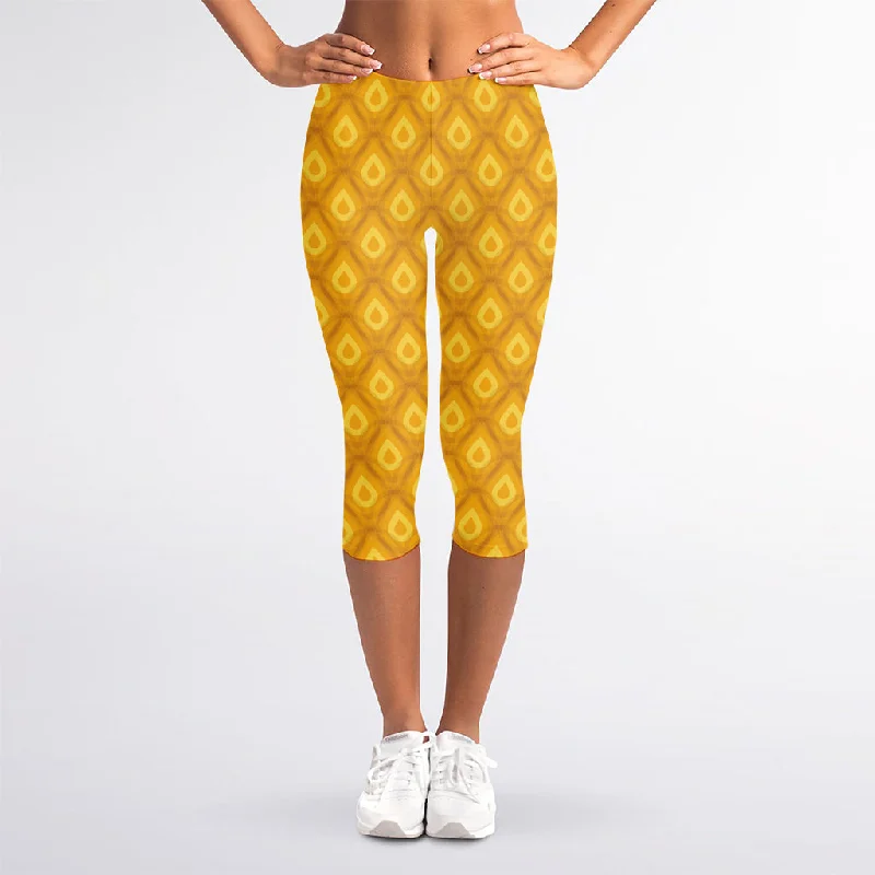 Take Advantage Pineapple Print Women's Capri Leggings