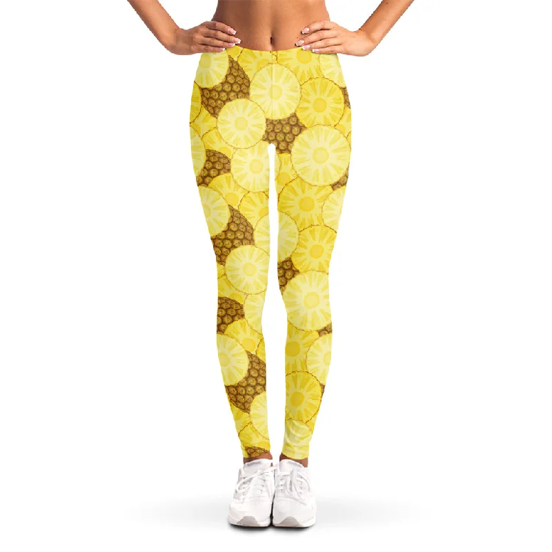 Overstock Sale Pineapple Slices Pattern Print Women's Leggings