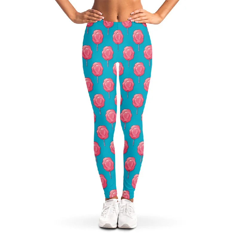 Stock Up and Save Pink And Blue Cotton Candy Pattern Print Women's Leggings