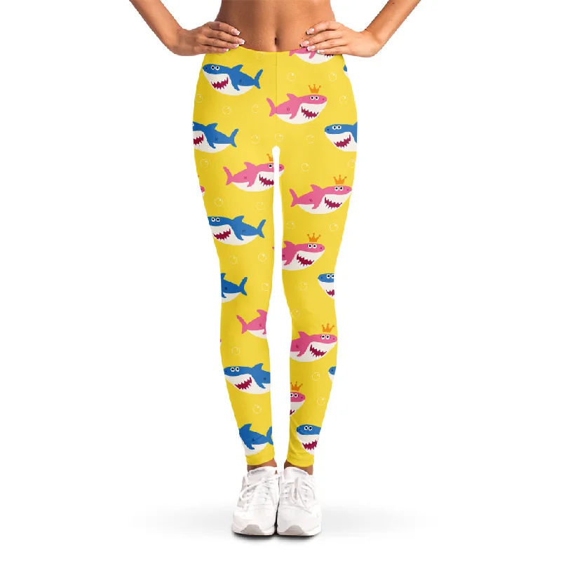 Special Offer Pink And Blue Shark Pattern Print Women's Leggings