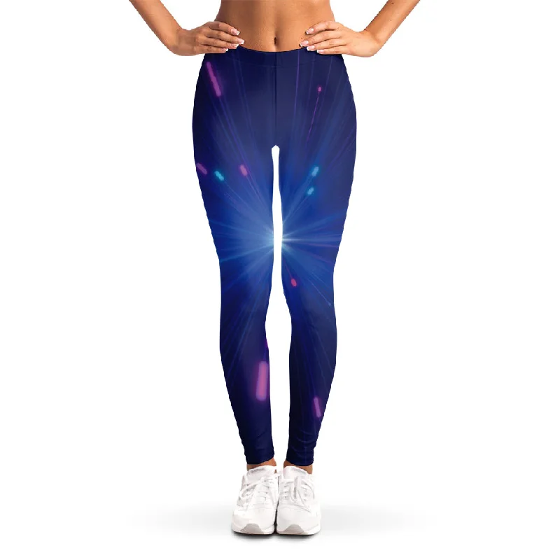 Today’s Deal Pink And Teal Lights Speed Print Women's Leggings