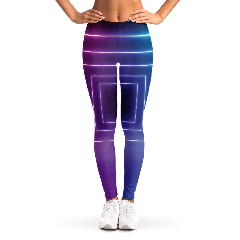 Reduced Prices Pink And Teal Tunnel Lights Print Women's Leggings