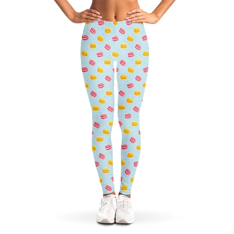Deep Discounts Pink And Yellow Macaron Pattern Print Women's Leggings