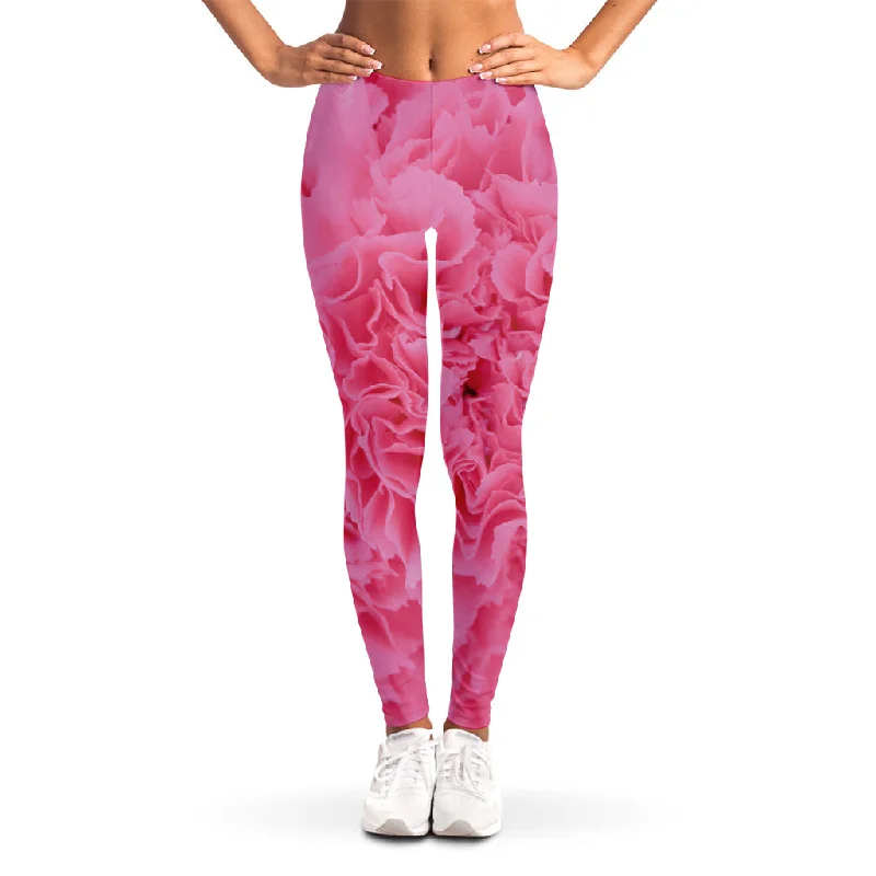 The Best Prices Pink Carnation Flower Print Women's Leggings