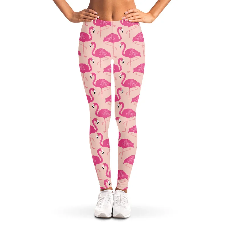 Discount Deals Pink Flamingo Pattern Print Women's Leggings