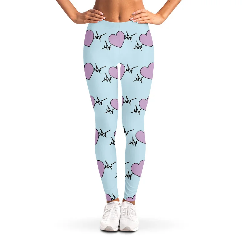 Exclusive Access Pink Heartbeat Pattern Print Women's Leggings