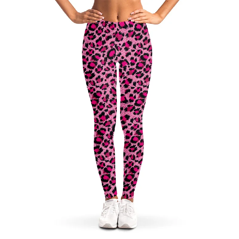 Limited Stock Pink Leopard Print Women's Leggings