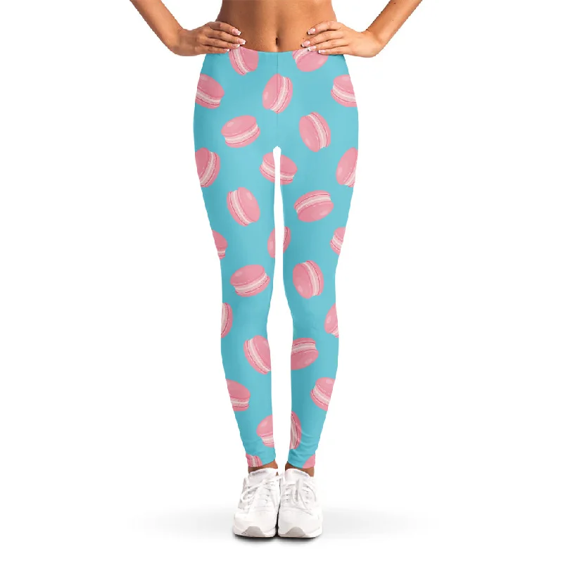Year-End Clearance Pink Macaron Pattern Print Women's Leggings