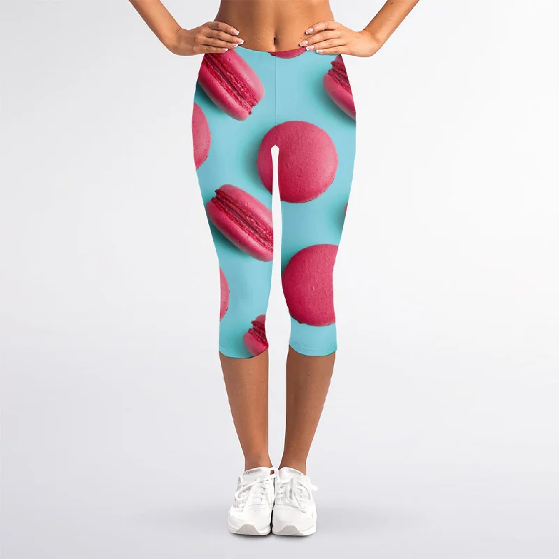 Mega Deal Pink Macarons Print Women's Capri Leggings