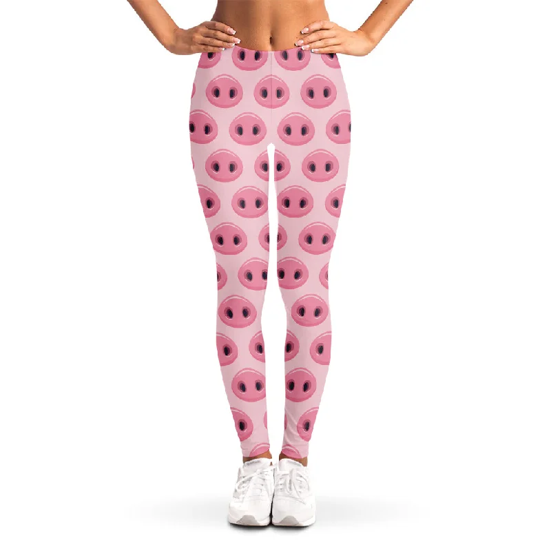 Major Savings Pink Pig Nose Pattern Print Women's Leggings