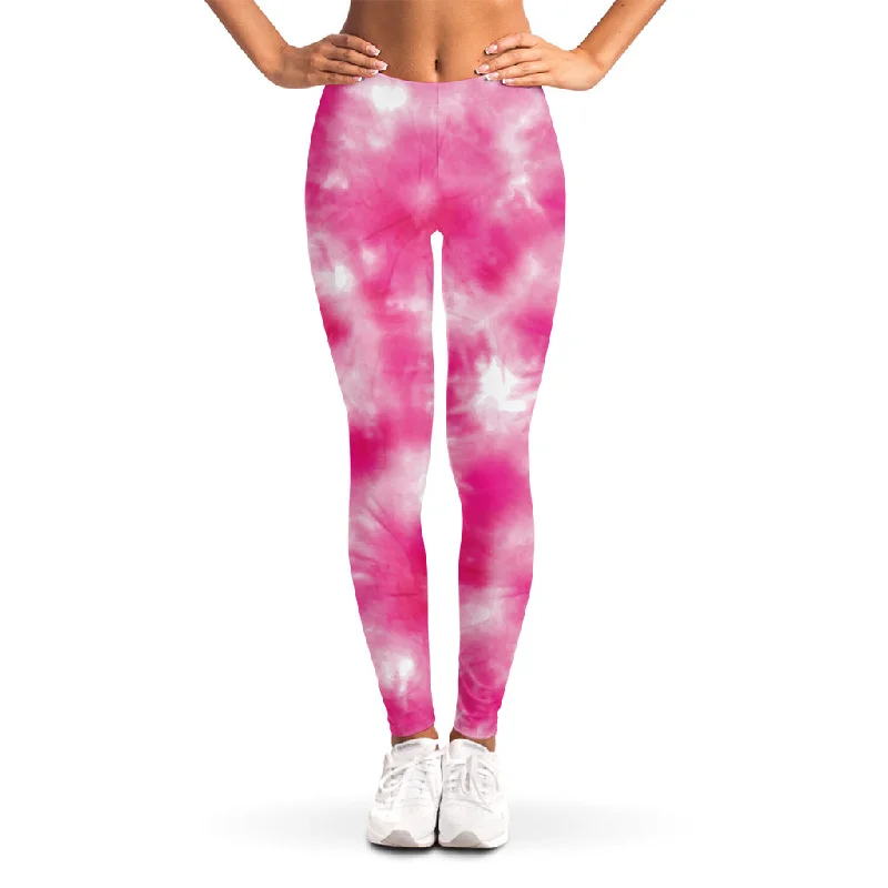 Mega Sale Pink Shibori Tie Dye Print Women's Leggings