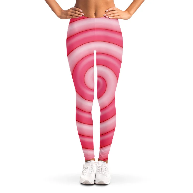 Daily Specials Pink Swirl Lollipop Print Women's Leggings