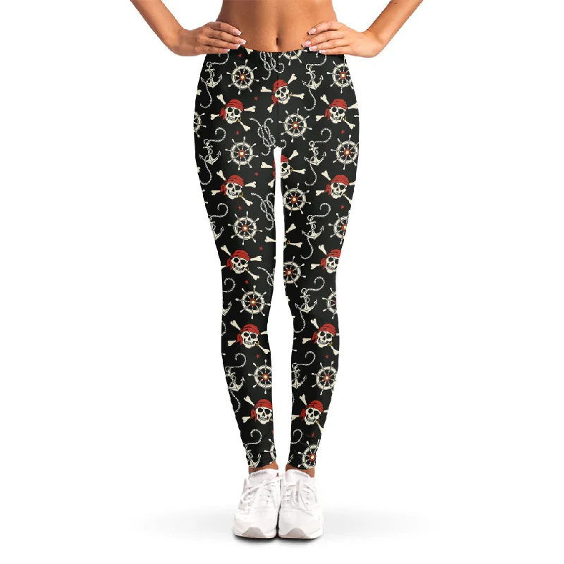 Price Reduction Pirate Theme Pattern Print Women's Leggings
