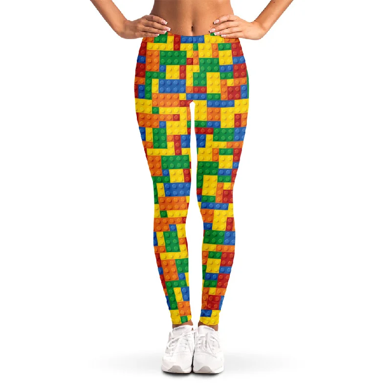 Price Smash Plastic Building Blocks Pattern Print Women's Leggings