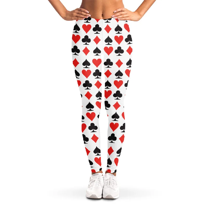 Customer Appreciation Sale Playing Card Symbols Pattern Print Women's Leggings