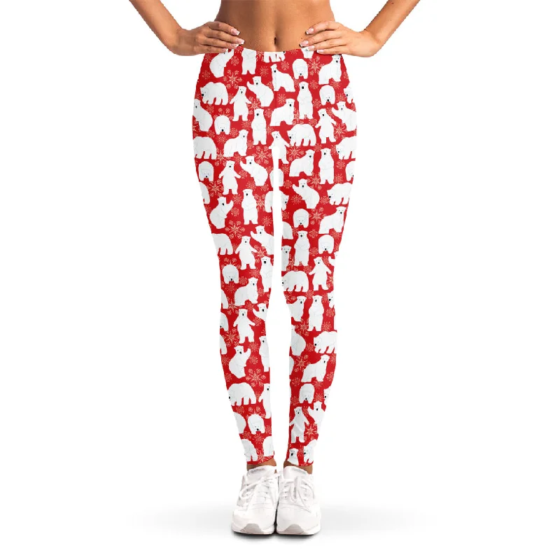 Special Buy Polar Bear And Snowflake Pattern Print Women's Leggings