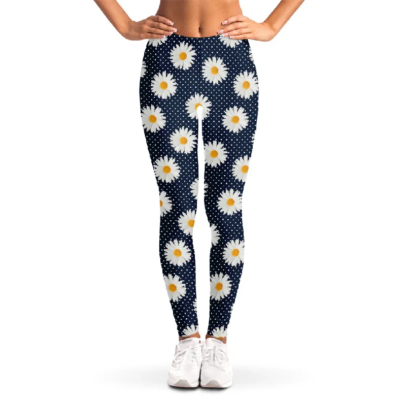 Get It Before It’s Gone Polka Dot Daisy Floral Pattern Print Women's Leggings