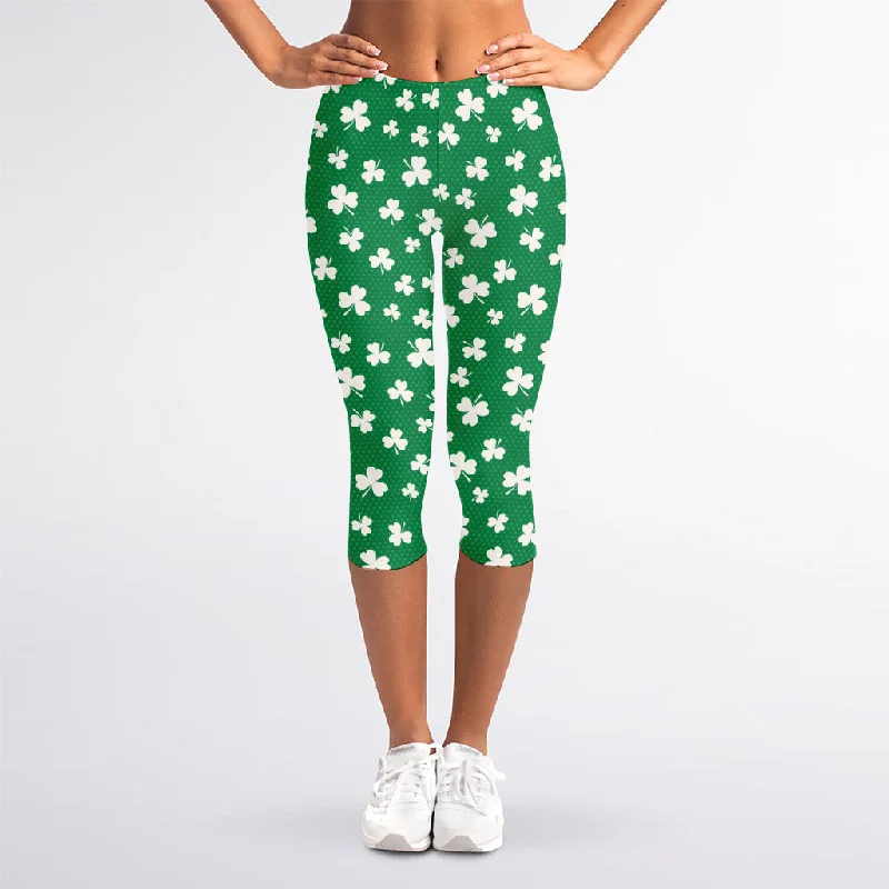 Epic Deals Polka Dot Irish St. Patrick's Day Print Women's Capri Leggings