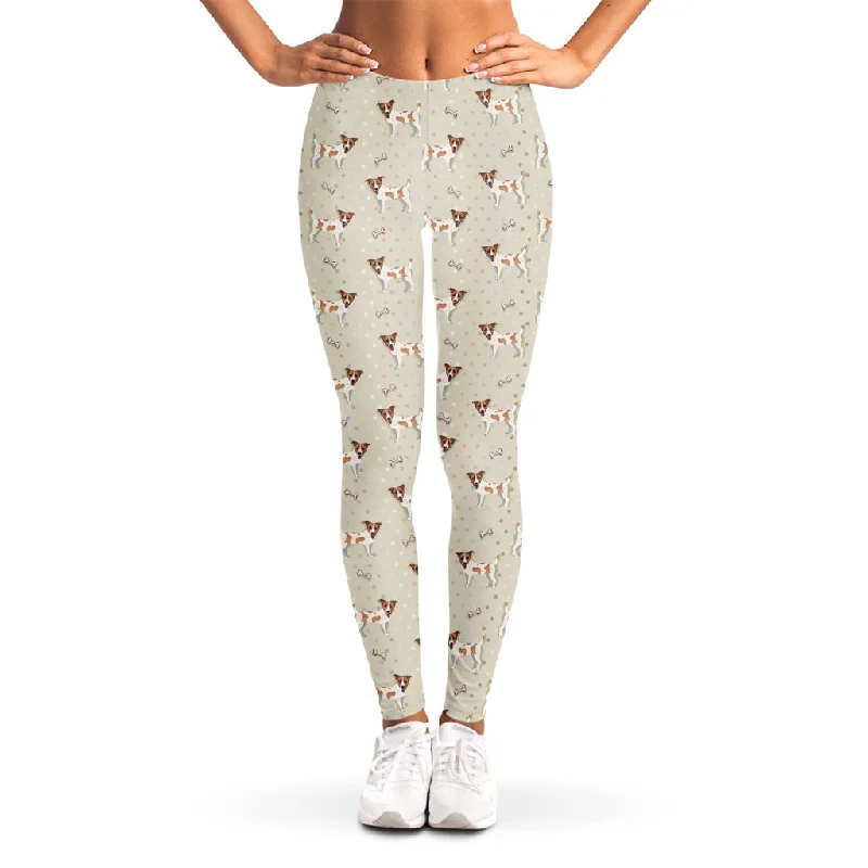Limited Edition Polka Dot Jack Russell Terrier Print Women's Leggings