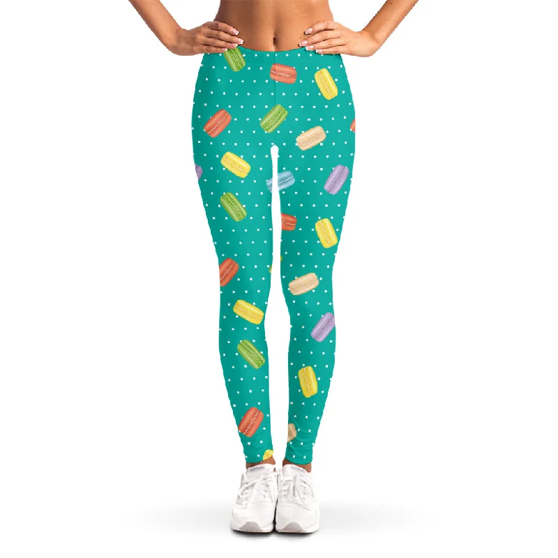 Seasonal Sale Polka Dot Macaron Pattern Print Women's Leggings