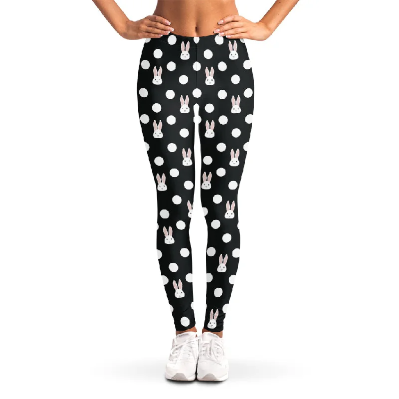 Members Only Polka Dot Rabbit Pattern Print Women's Leggings