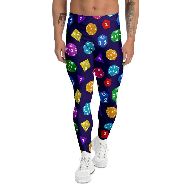 Sneak Peek Sale Polyhedron Dice Colorful Print Pattern Men's Leggings