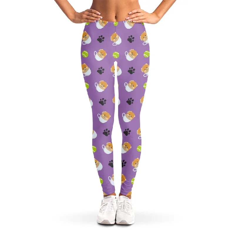 Limited Time Offer Pomeranian In Tea Cup Pattern Print Women's Leggings