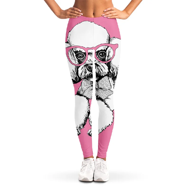 Unbeatable Prices Poodle With Glasses Print Women's Leggings