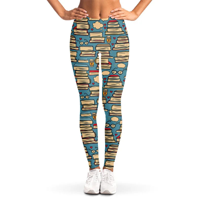Super Sale Pop Art Books Pattern Print Women's Leggings