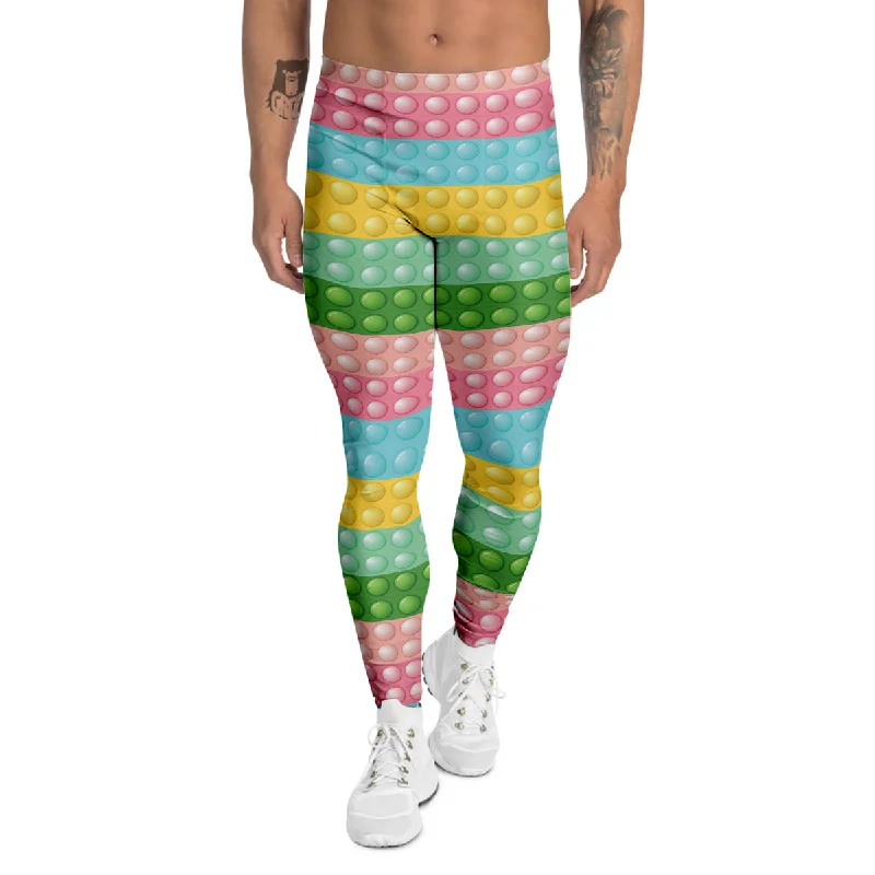 Grand Opening Sale Pop It Pastel Color Print Pattern Men's Leggings