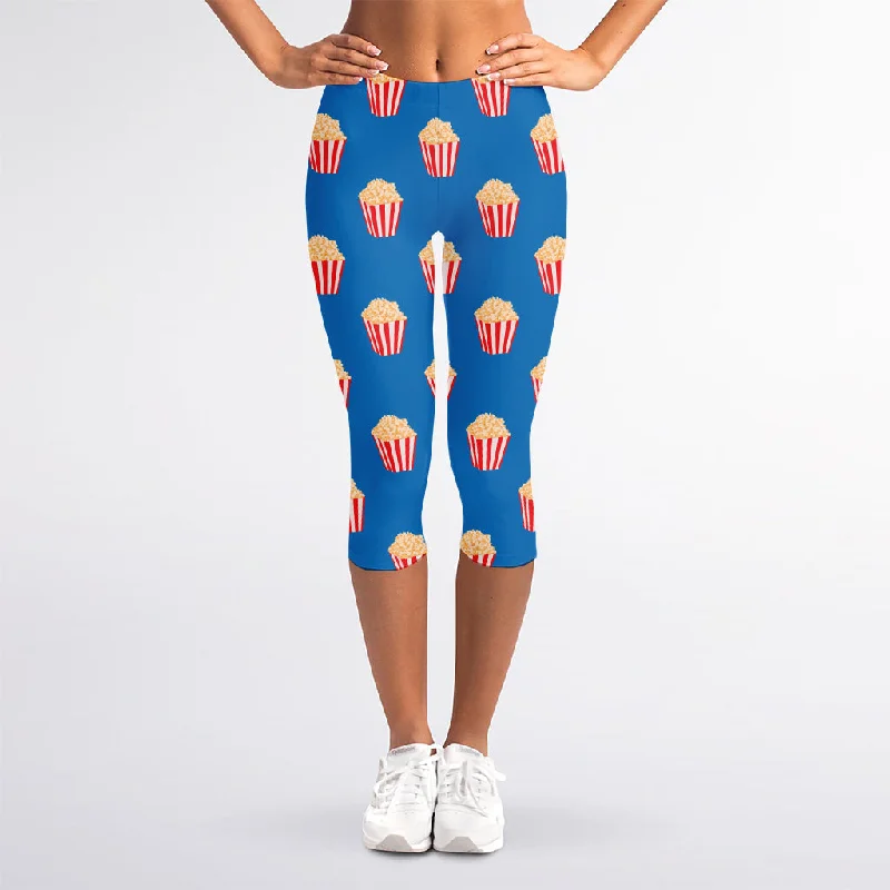 Blowout Deals Popcorn Box Pattern Print Women's Capri Leggings