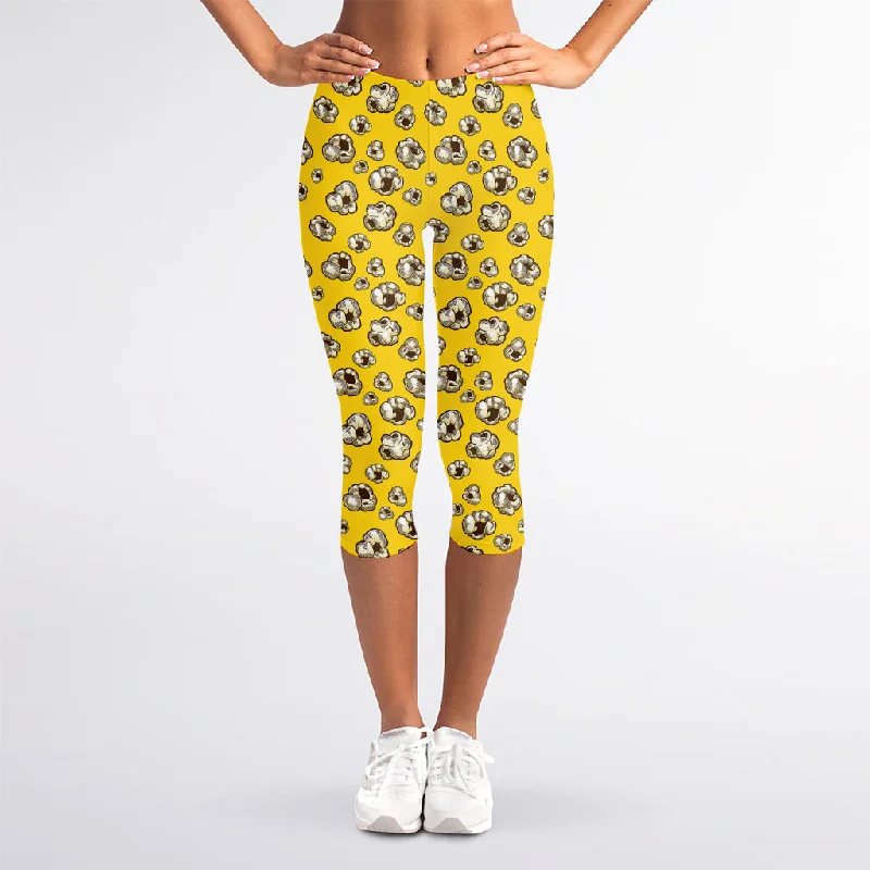 YEAR-End Sale Popcorn Pattern Print Women's Capri Leggings