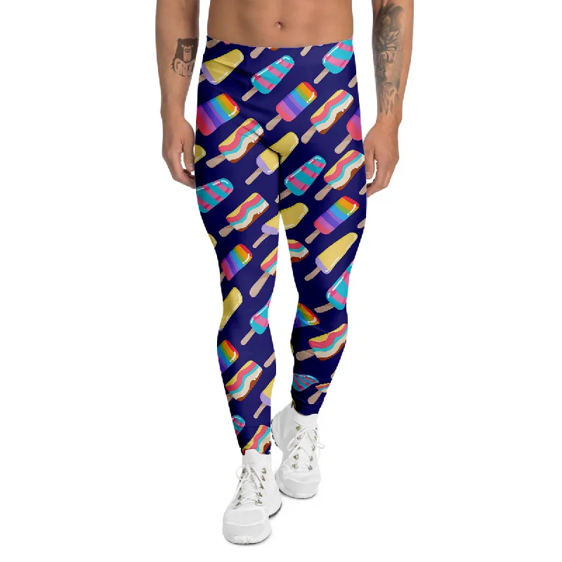 Midnight Sale Popsicle Ice Cream Print Pattern Men's Leggings