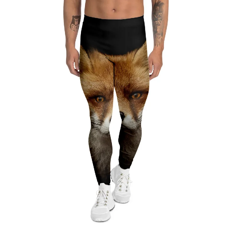 Special Savings Portrait Head Fox Print Men's Leggings