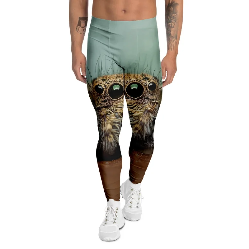 Last Chance Portrait Spider Print Men's Leggings