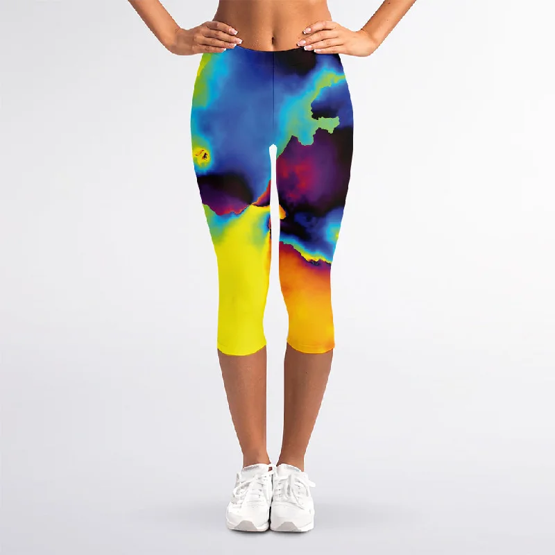 New Markdowns Psychedelic Acid Print Women's Capri Leggings